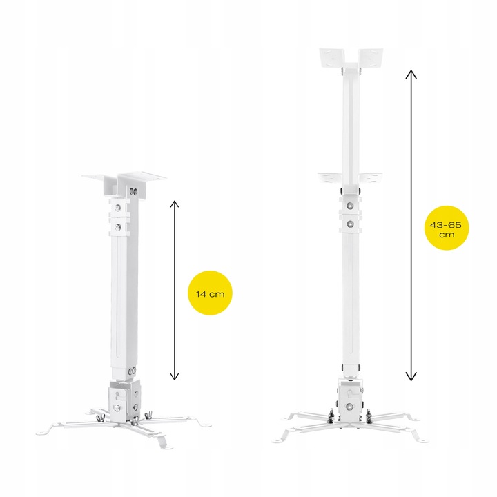 UCHWYT OBROTOWY do projektora Sufitowy Ścienny dł do 65 cm UNIWERSALNY