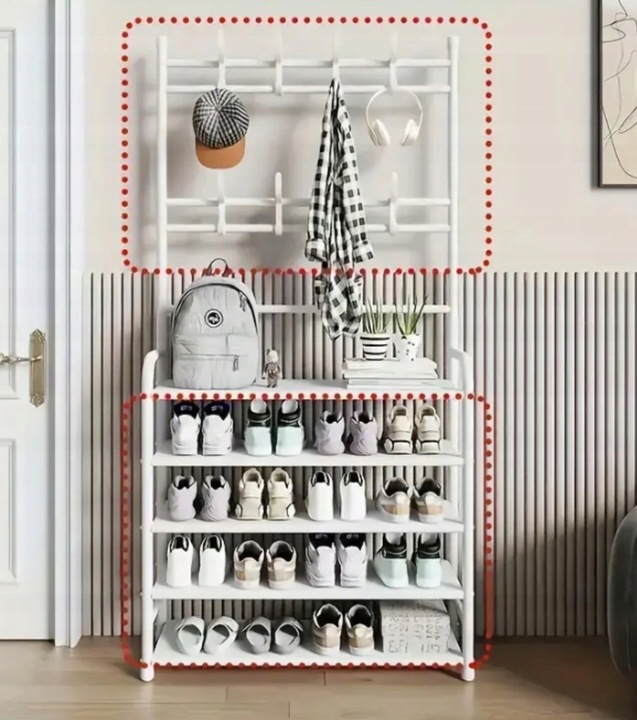 STOJAK NA BUTY WIESZAK NA UBRANIA WIESZAKI BIAŁY SZAFKA STOJĄCY