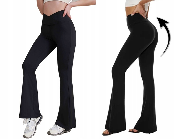 LEGINSY Getry Damskie DZWONY WYSZCZUPLAJĄCE push-up modelujące M/L