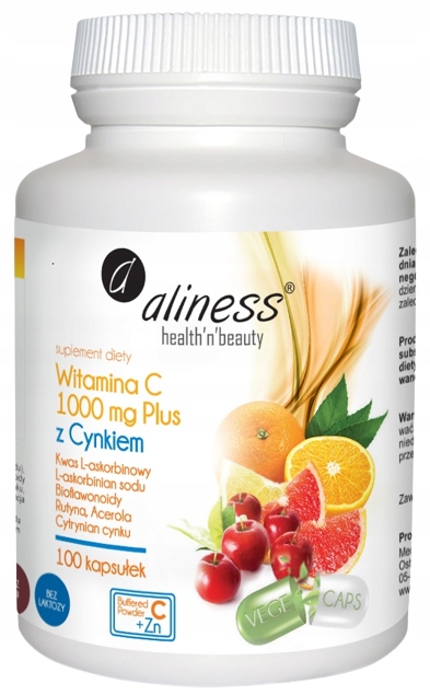 Aliness Witamina C 1000 z CYNKIEM PLUS Bioflawonoidy Rutyna Acerola