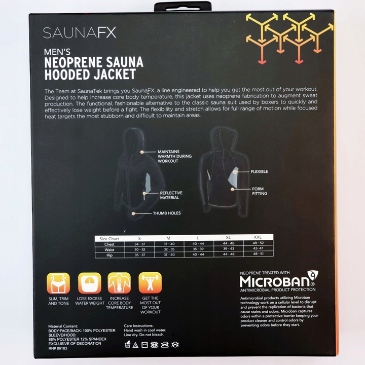 Kurtka z kapturem męska neopren Jogging Sauna Odblask FITNESS SAUNATEK r. L