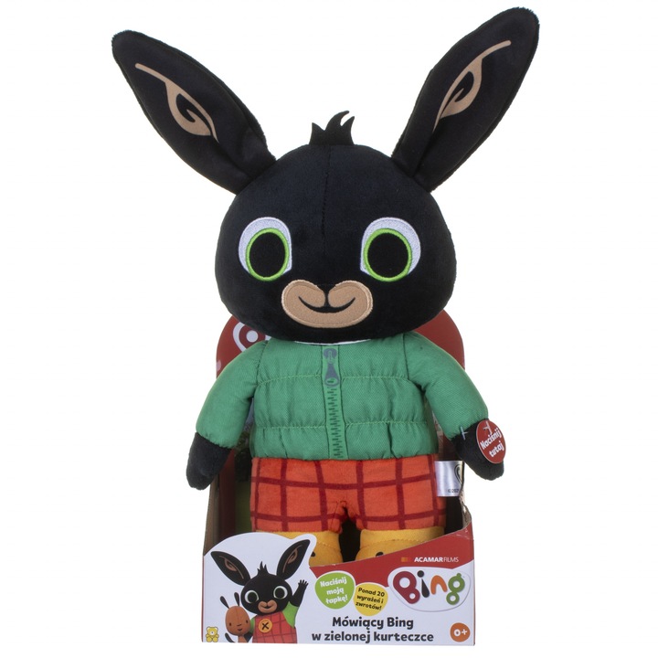 Bing KRÓLICZEK MÓWIĄCY w zielonej kurteczce MASKOTKA INTERAKTYWNA 30cm 0+