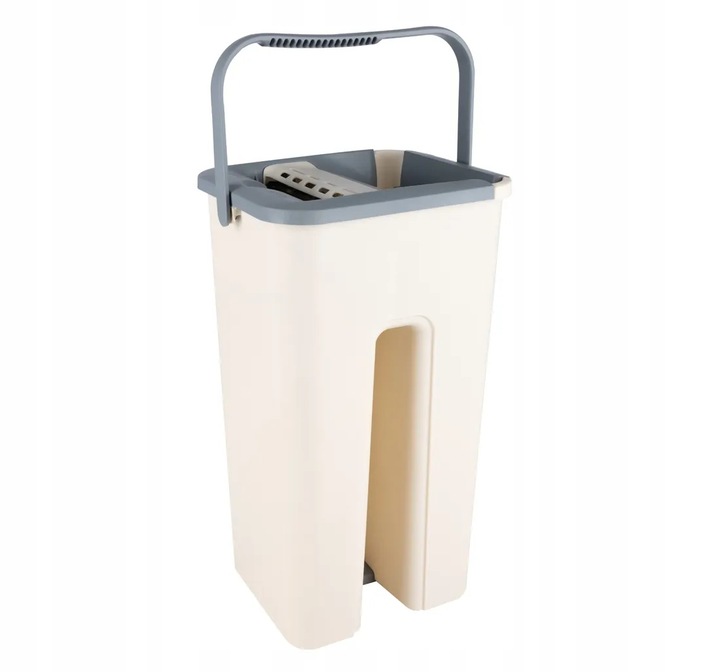 MOP PŁASKI Z WYCISKACZEM WIADREM DWUKOMOROWYM + WKŁADY MIKROFIBRA