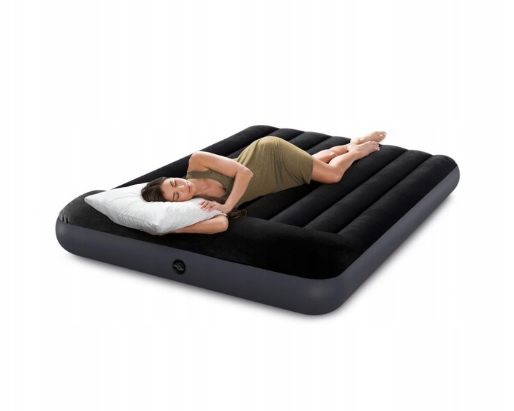 Materac Dmuchany Dwuosobowy Welurowy Łóżko Intex z Pompką MODEL 2024