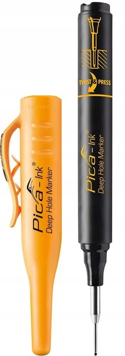 Pica Ink marker do głębokich otworów, Znacznik precyzyjny budowlany, Czarny