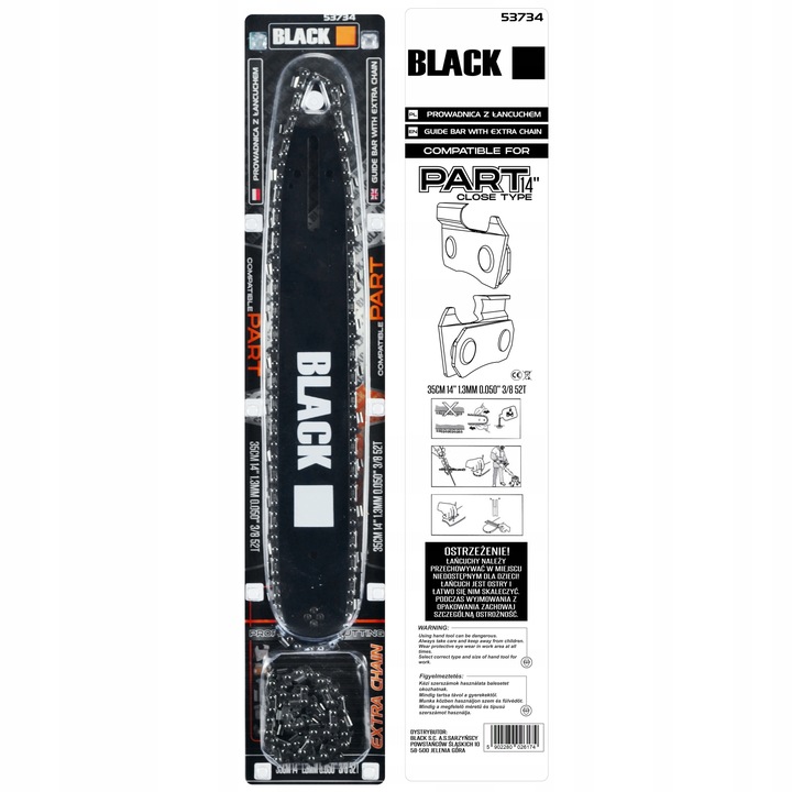 PROWADNICA 14'' 2 ŁAŃCUCHY 3/8 1,3 MM 52 DO STIHL Partner Alpina