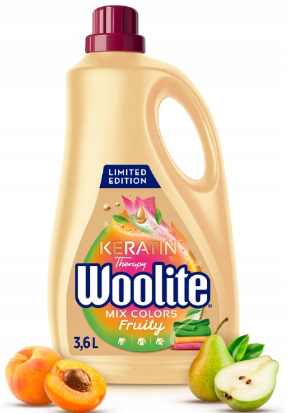 Woolite Płyn Do Prania KOLORÓW Owocowy Molerowy Zapach Keratin Therapy 3,6l