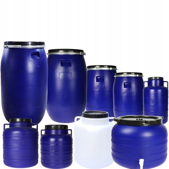 BECZKA PLASTIKOWA 60 L DO KISZENIA KAPUSTY NA WODĘ DESZCZÓWKĘ Z OBEJMĄ NOWA