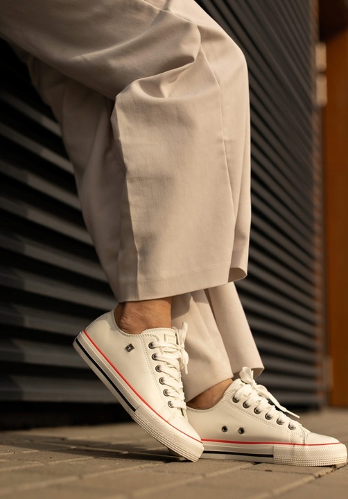 Buty Big Star OO274873 Damskie Białe Skórzane Klasyczne Sneakersy Trampki