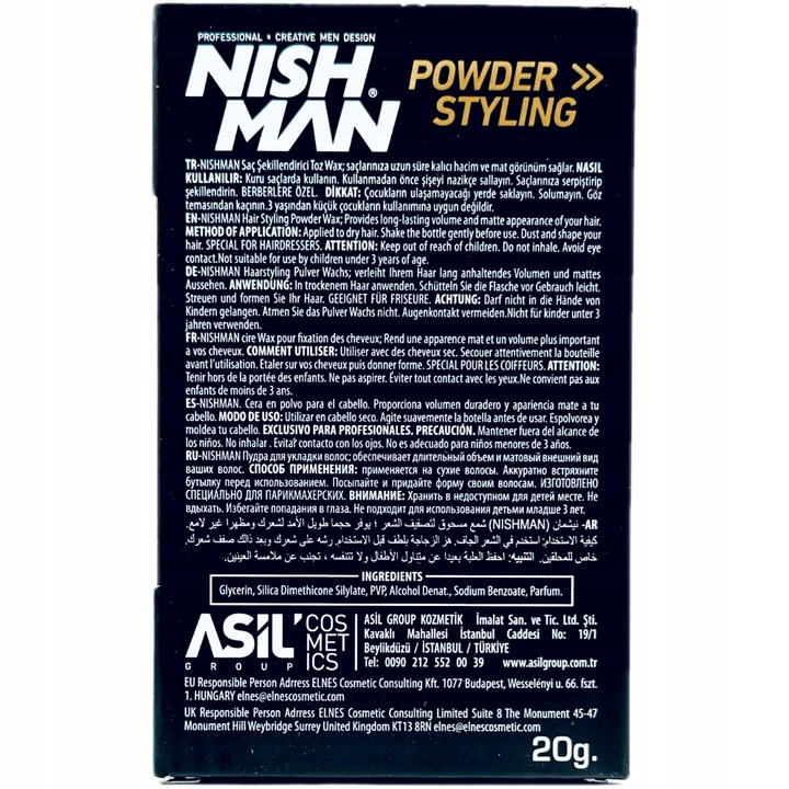 Puder do włosów NISHMAN Matowy ULTRA HOLD 20g