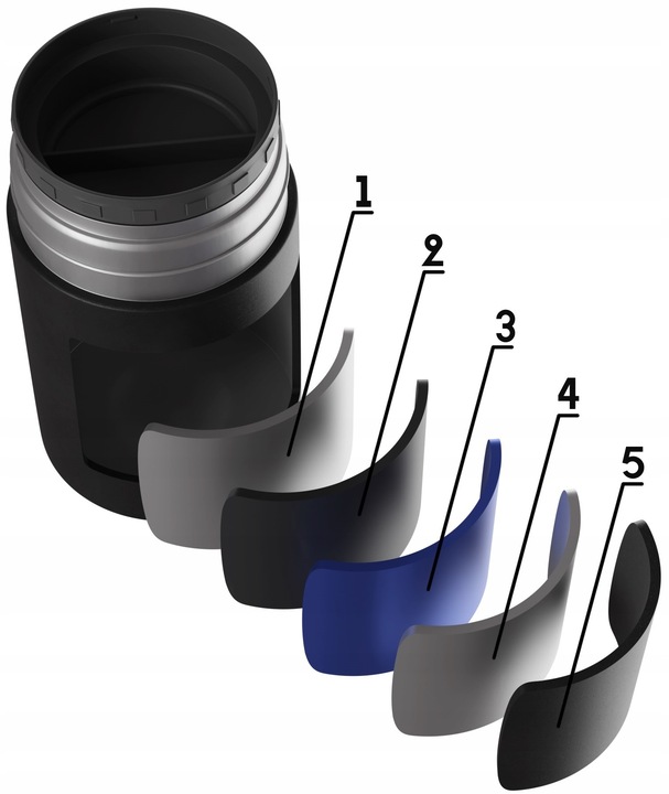 Termos obiadowy na zupę żywność Stalowy Miowi 450 ml Łyżka Czarny