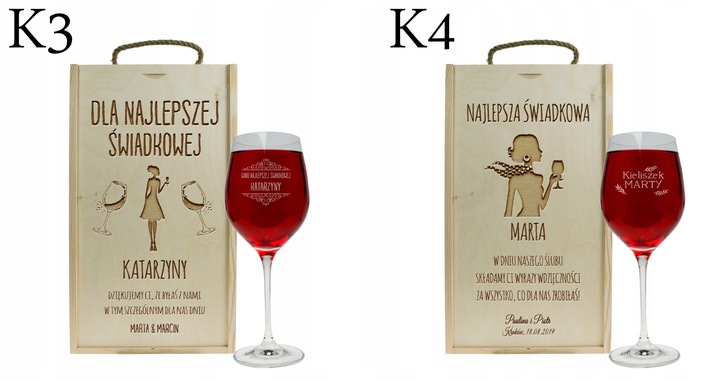 PUDEŁKO NA ALKOHOL PODZIĘKOWANIE DLA ŚWIADKOWEJ ŚWIADKA GRAWER PREZENT