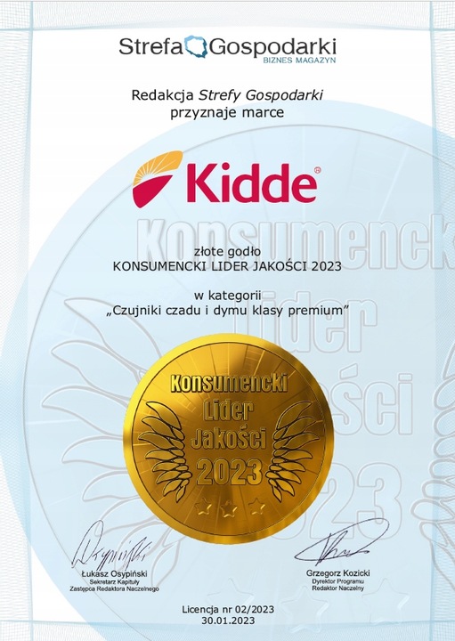 czujnik czadu ,detektor tlenku węgla KIDDE 2030-DCR dostawa gratis