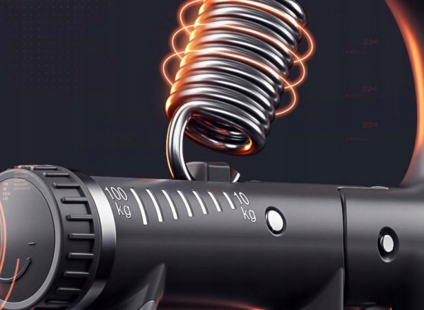 ŚCISKACZ DO ĆWICZENIA RĄK DŁONI GRIPPER 10-100 kg z regulacją i LICZNIKIEM