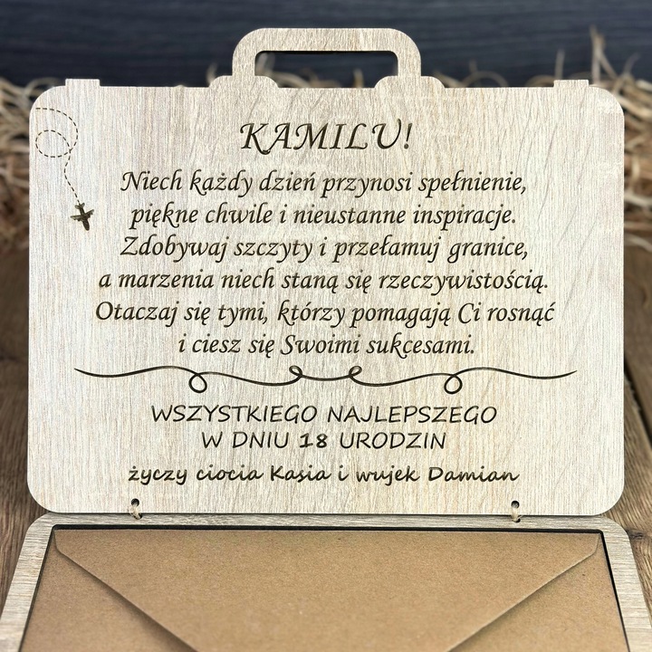 Pudełko na pieniądze Kartka PREZENT na 18 URODZINY dla chłopaka