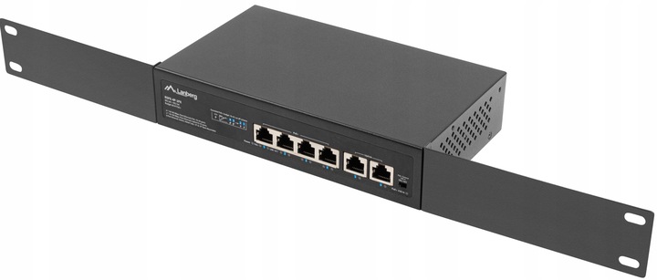 SWITCH LANBERG 4X 100MB POE+/2X RACK 60W 10' 19'