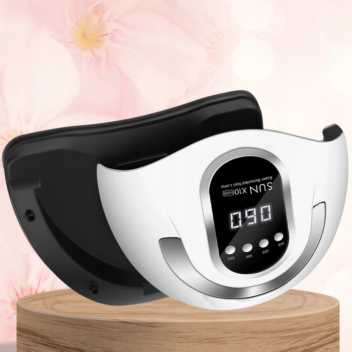 MOCNA LAMPA DO PAZNOKCI HYBRYD ŻELI UV LED SUN X10 MAX LCD Z RĄCZKĄ
