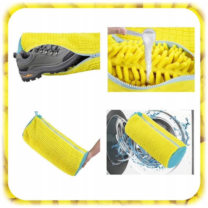 2SZT WOREK TORBA SIATKA DO PRANIA BUTÓW OBUWIA Z MIKROFIBRĄ OCHRONA