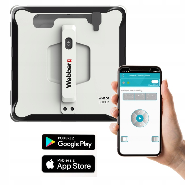 Myjka automatyczna ROBOT DO MYCIA OKIEN WiFi PILOT WM 200 Webber