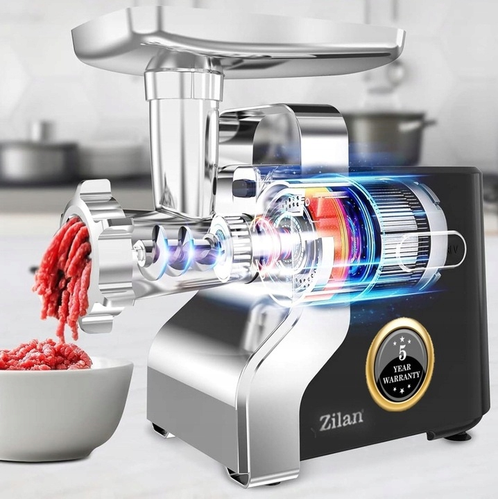 MASZYNKA DO MIELENIA MIĘSA METAL PREMIUM 3 SITA + SZARPAK MOC 2100W