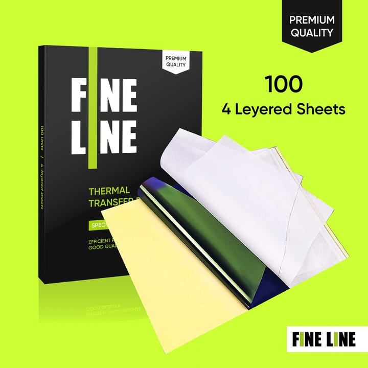 Kalka termiczna do tatuażu|papier transferowy|Fine Line 100 szt