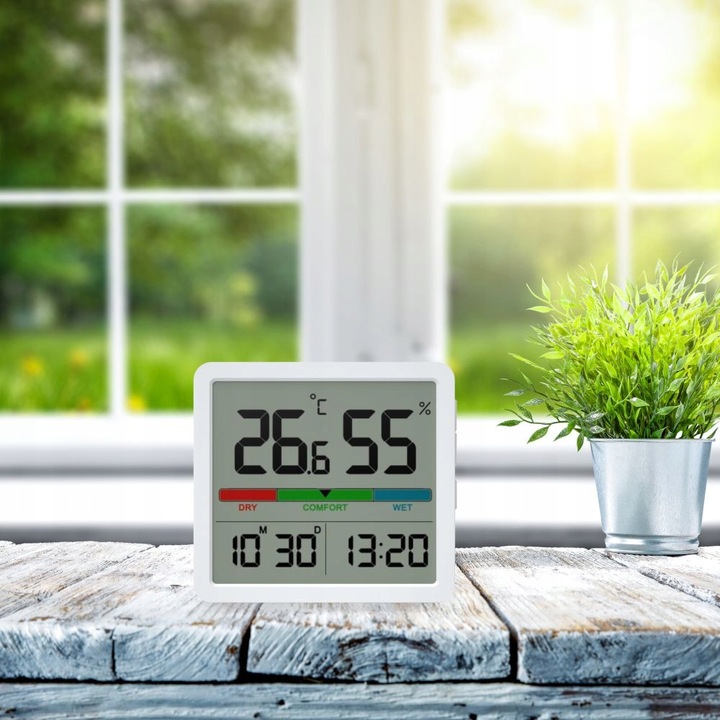 STACJA POGODOWA MANTA BEZPRZEWODOWA TERMOMETR HIGROMETR ZEGAR DATA