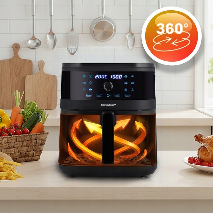 FRYTKOWNICA BEZTŁUSZCZOWA XL AIR FRYER DUŻA FRYTOWNICA 8L BERDSEN