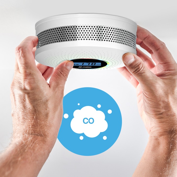 CERTYFIKOWANY CZUJNIK CZADU DYMU TLENKU WĘGLA SAFESENSOR BEZPRZEWODOWY