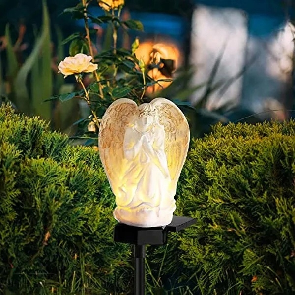 ANIOŁ SOLARNY LAMPKA LED NA WSZYSTKICH ŚWIĘTYCH NA CMENTARZ GRÓB
