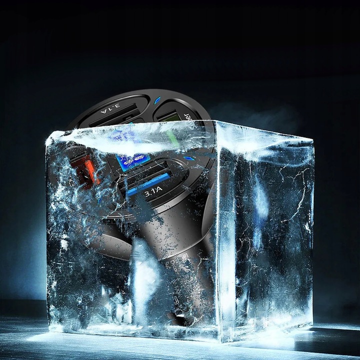 MOCNA SZYBKA ŁADOWARKA SAMOCHODOWA 4x USB PD QC 3.0 66W DO TELEFONU DO AUTA