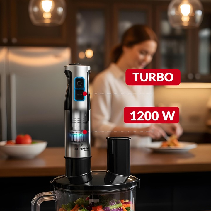 BLENDER RĘCZNY WIELOFUNKCYJNY MIKSER MOCNY TURBO OSTRZA ROZDRABNIACZ