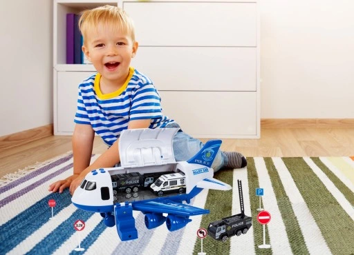 SAMOLOT POLICYJNY INTERAKTYWNY Z POJAZDAMI POLICJA LOTNISKO OTWIERANY