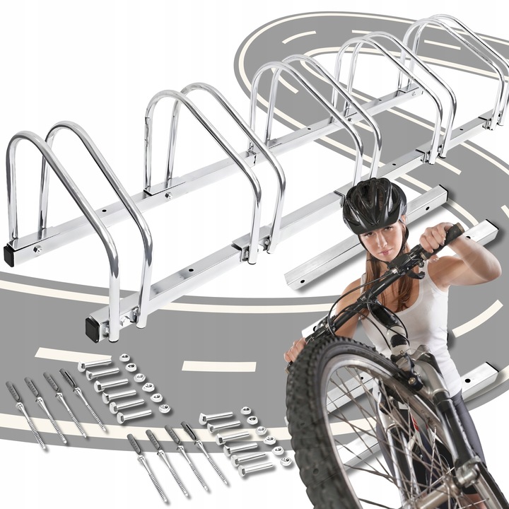 STOJAK NA ROWERY 5 Stanowisk 5 Rowerów Rowerowy Rower Uchwyt Parking Ocynk