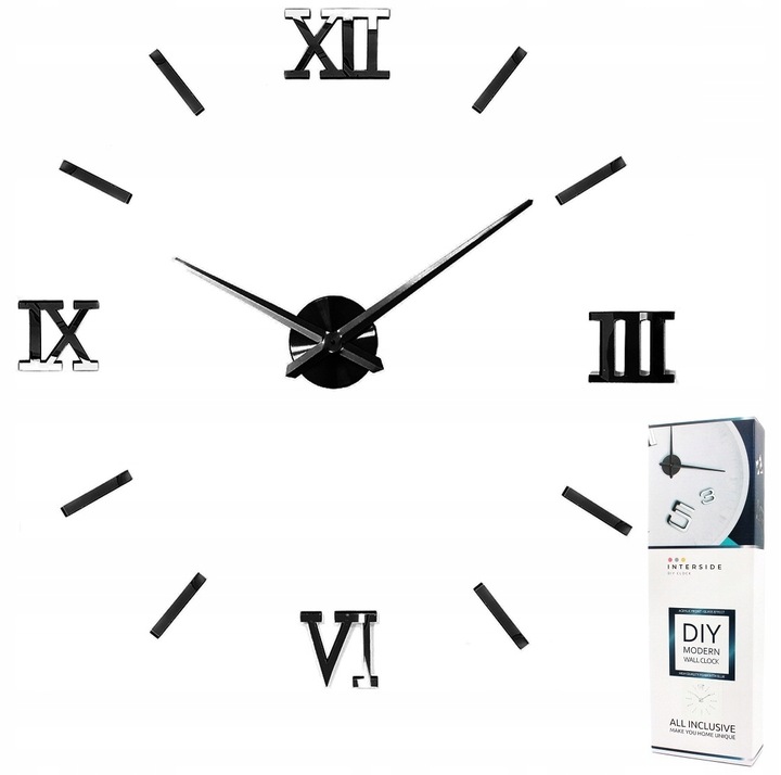 zegar ścienny duży czarny mechanizm zegara na ścianę do salonu kuchni
