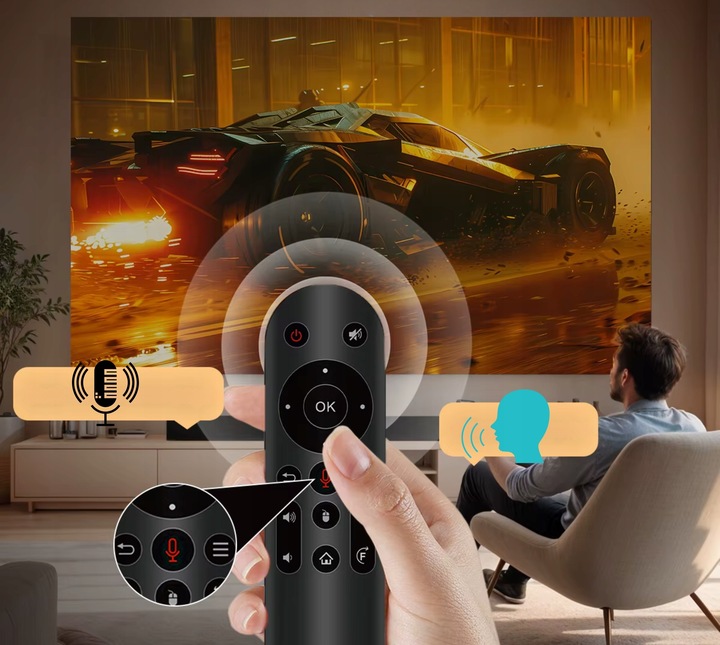 PROJEKTOR 4K FULL HD ANDROID AUTO FOKUS NETFLIX APLIKACJE OBROTOWY