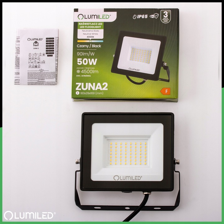 HALOGEN NAŚWIETLACZ LED 50W IP65 ZEWNĘTRZNY Budowlany REFLEKTOR LAMPA