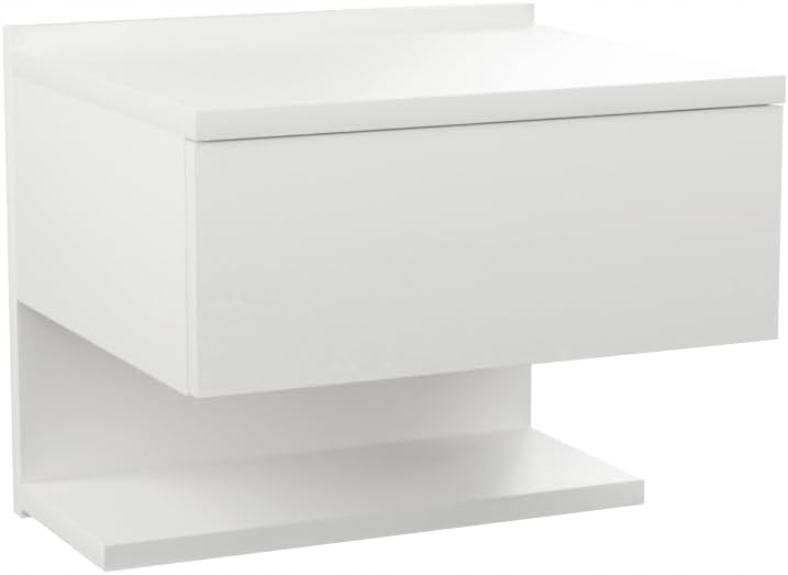 SZAFKA NOCNA WISZĄCA BIAŁA NAKASTLIK SZUFLADA PÓŁKA 35x32cm PRODUKT