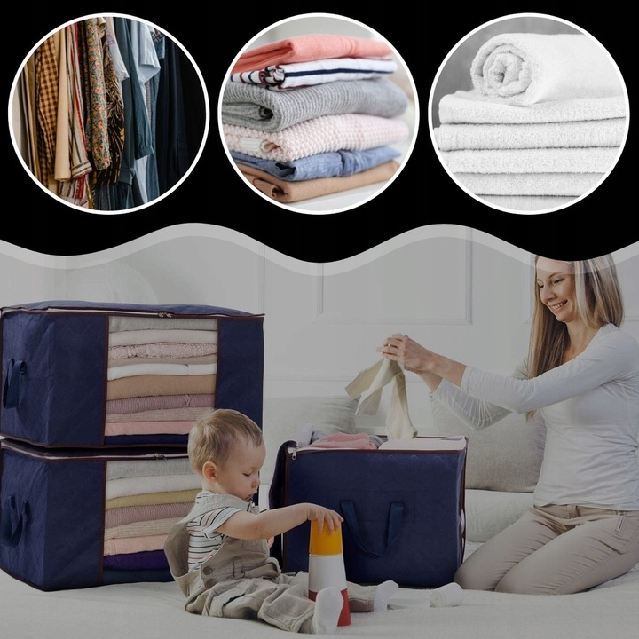 4x ORGANIZER NA UBRANIA POJEMNIK NA POŚCIEL KOŁDRĘ KOCE POKROWIEC XXL