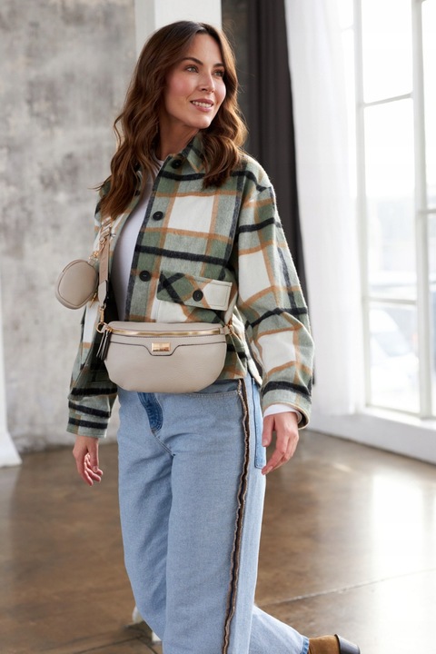 Damska saszetka pojemna nerka odpinany pasek torebka crossbody miejska