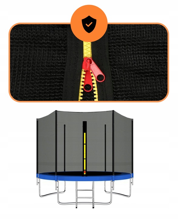 SIATKA DO TRAMPOLINY 10FT 300/305/312 cm ZEWNĘTRZNA MOCNA NA 6 SŁUPKÓW NÓG