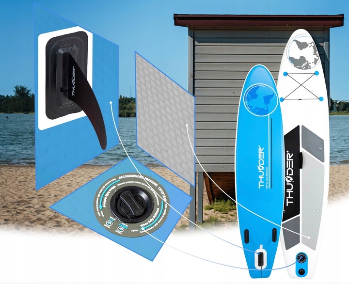 Stabilna DESKA SUP 320CM nadmuchiwana BEZPIECZNA zestaw + krzesełko