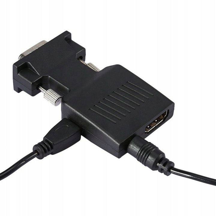 Przejściówka Adapter Konwerter VGA do HDMI + Audio