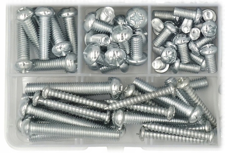 ZESTAW ŚRUBEK ŚRUB I NAKRĘTEK 1100szt W PUDEŁKU ŚRUBKI NAKRĘTKI M3 M4 M5 M6