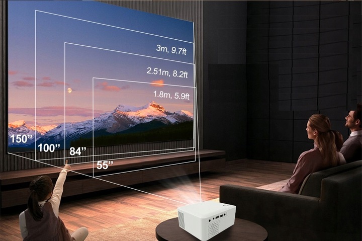 PROJEKTOR RZUTNIK ANDROID SMART TV WIFI FULL HD 7000lm 400 ANSI LED BT