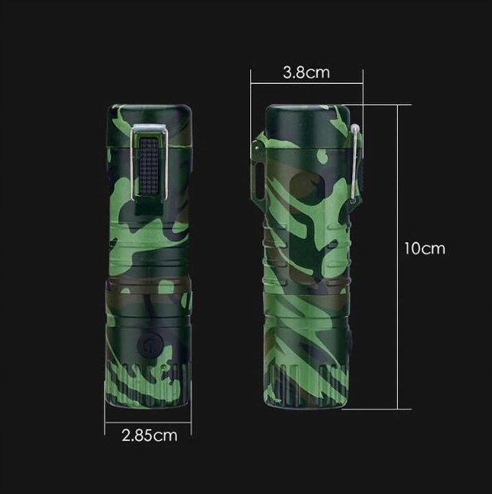 Taktyczna ZAPALNICZKA żarowa USB LATARKA (I160)