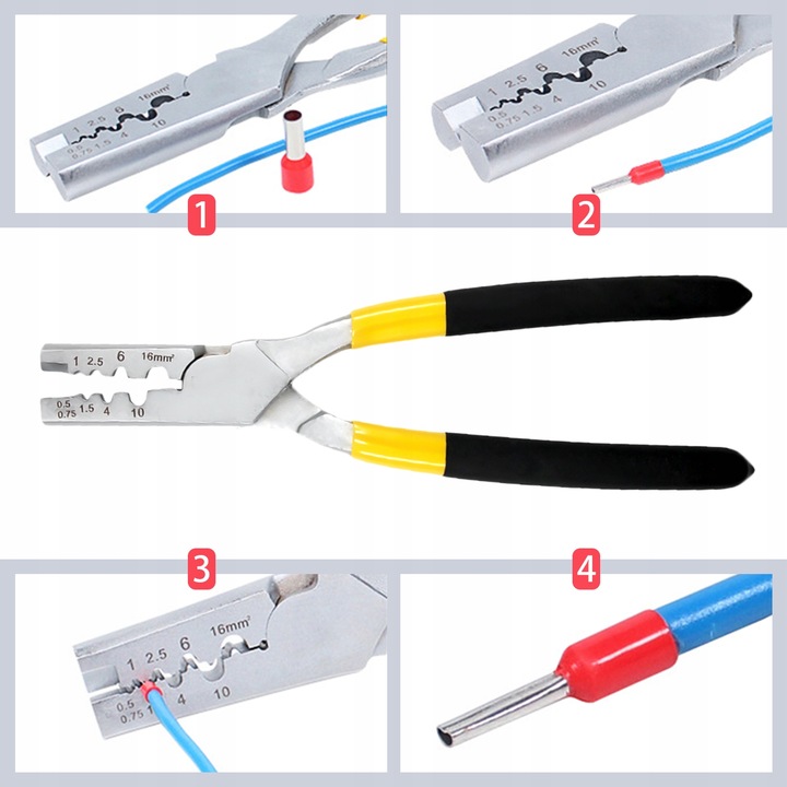 Zaciskarka praska DO KABLI przewodów TULEJEK końcówek konektorów