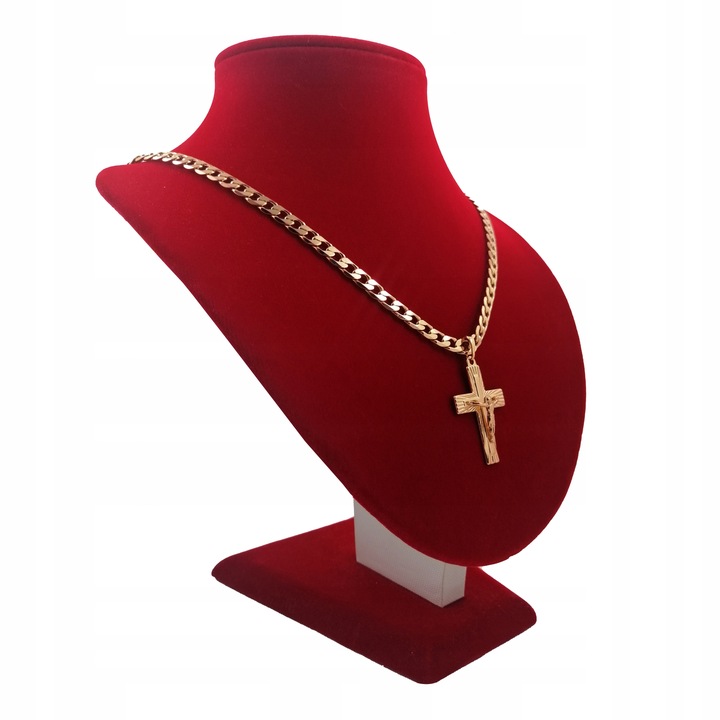 ZŁOTY ŁAŃCUSZEK MĘSKI PANCERKA+KRZYŻYK 18K 55CM PREZENT DLA NIEGO + GRATISY
