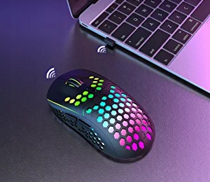 MYSZKA BEZPRZEWODOWA GAMINGOWA KOMPUTEROWA PODŚWIETLANA CICHA + PODKŁADKA
