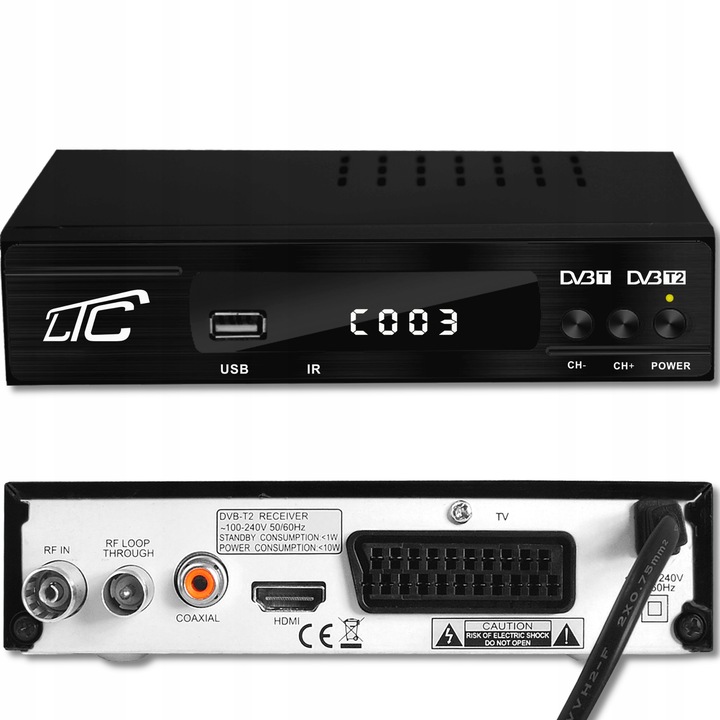 TUNER TV NAZIEMNA HD DEKODER DVBT2 WIFI H.265 HEVC