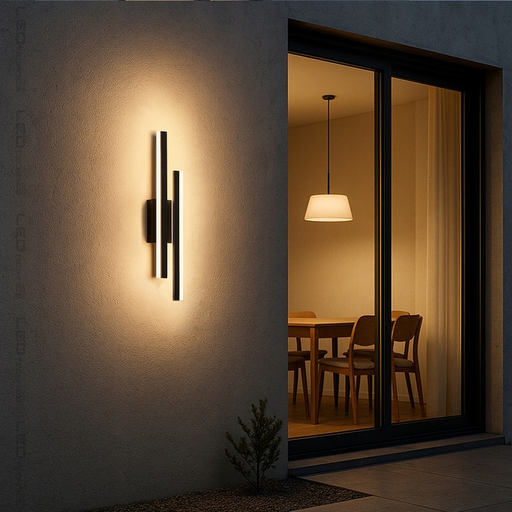 Lampa ścienna elewacyjna ogrodowa kinkiet zewnętrzny 18W LED CCD 40cm